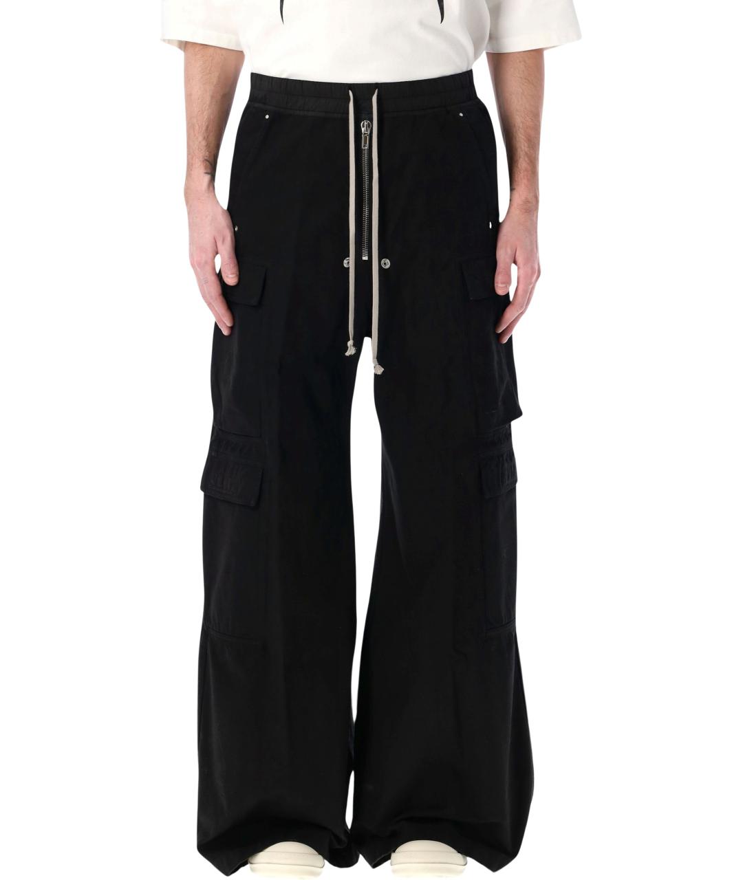 RICK OWENS Черные хлопковые повседневные брюки, фото 4