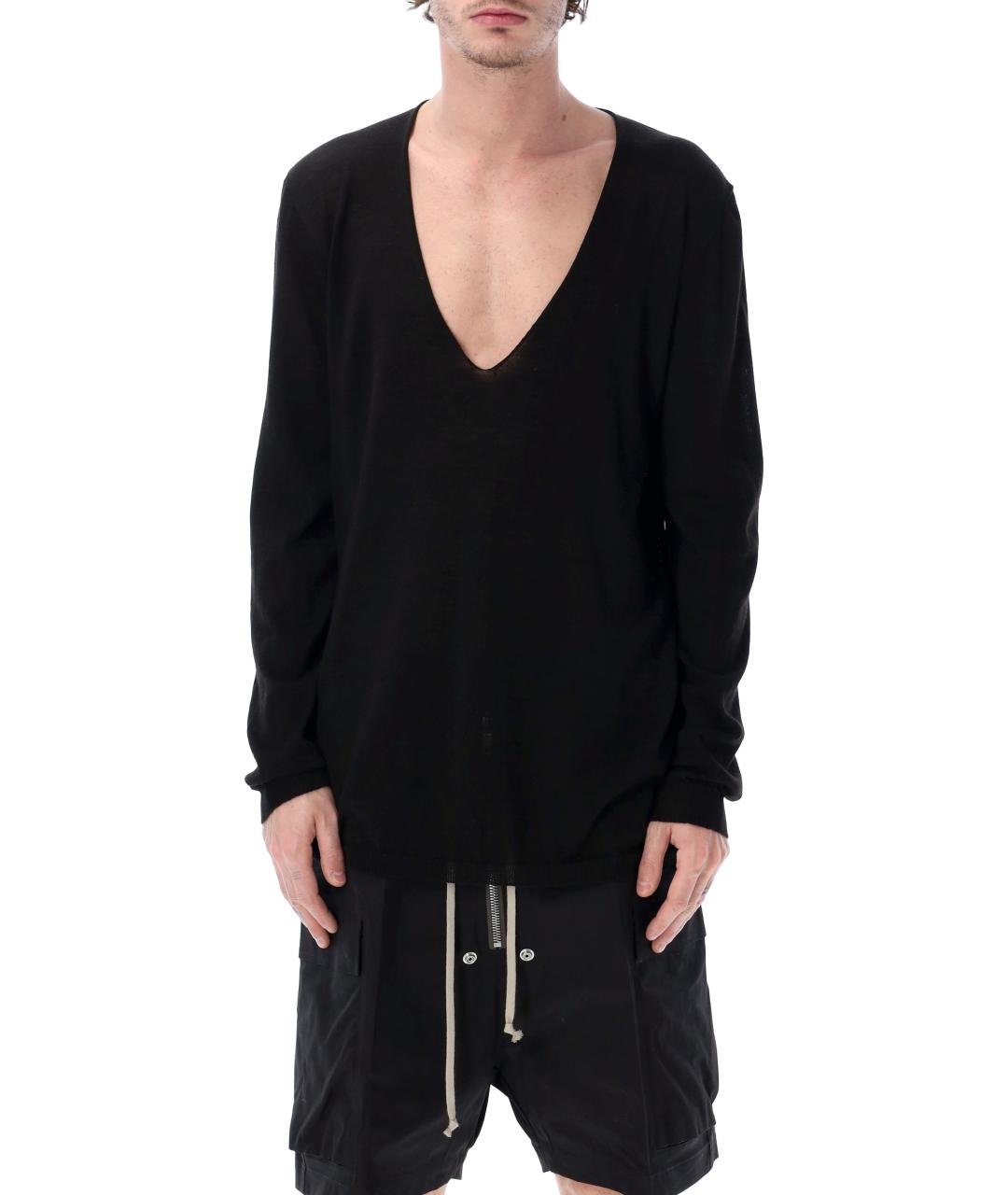 RICK OWENS Черный шерстяной джемпер / свитер, фото 1