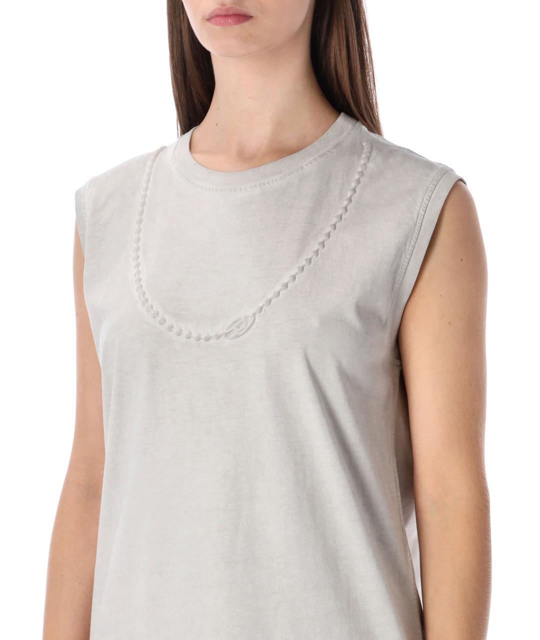 DIESEL Серое хлопковое повседневное платье, фото 3