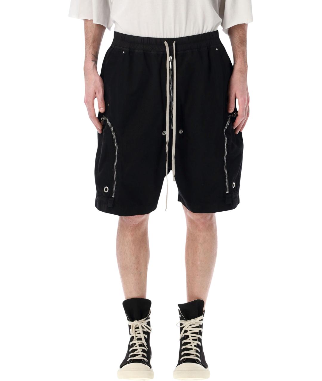 RICK OWENS Черные хлопковые шорты, фото 4