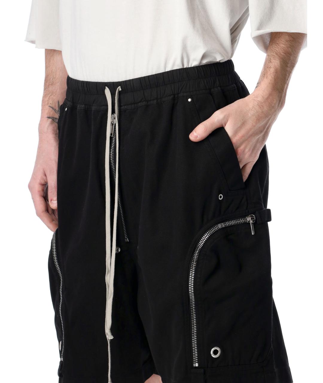 RICK OWENS Черные хлопковые шорты, фото 3