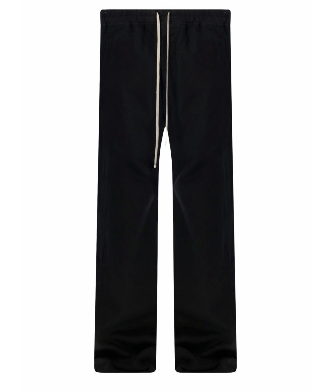 RICK OWENS Черные хлопковые повседневные брюки, фото 1