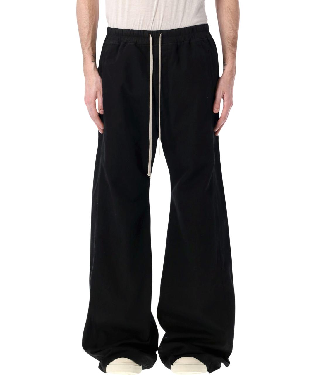 RICK OWENS Черные хлопковые повседневные брюки, фото 4