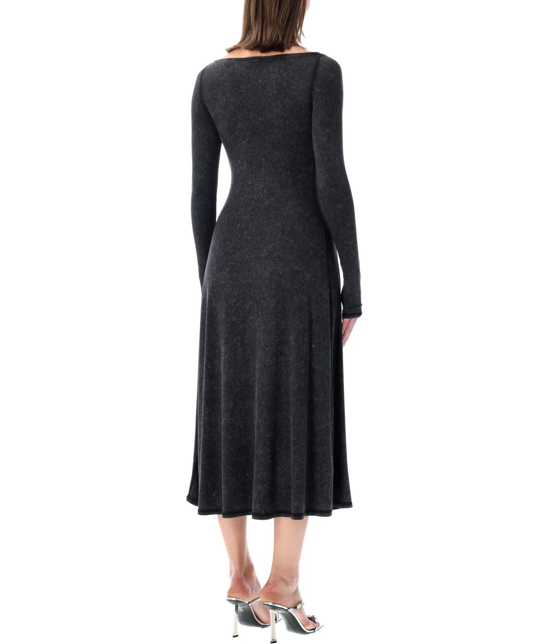 DIESEL Черное вискозное повседневное платье, фото 2