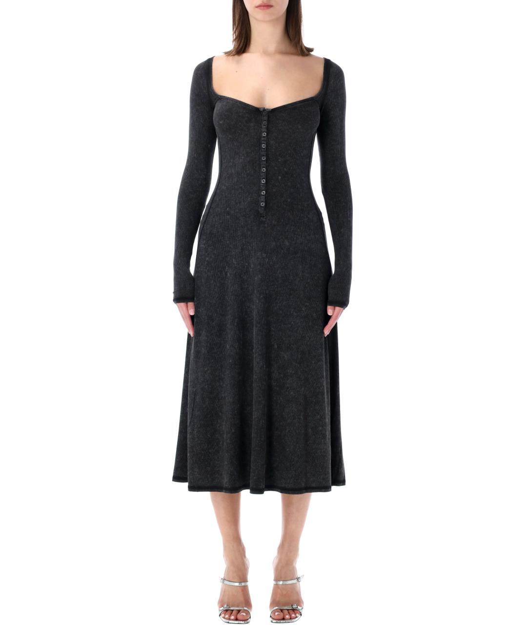 DIESEL Черное вискозное повседневное платье, фото 4