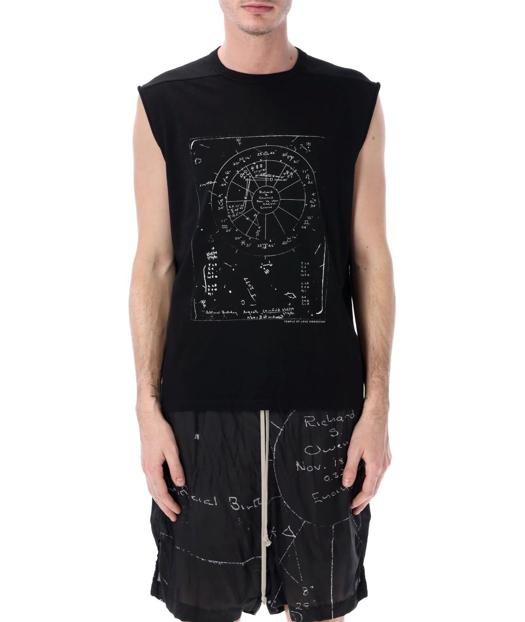 RICK OWENS Черная хлопковая майка, фото 1