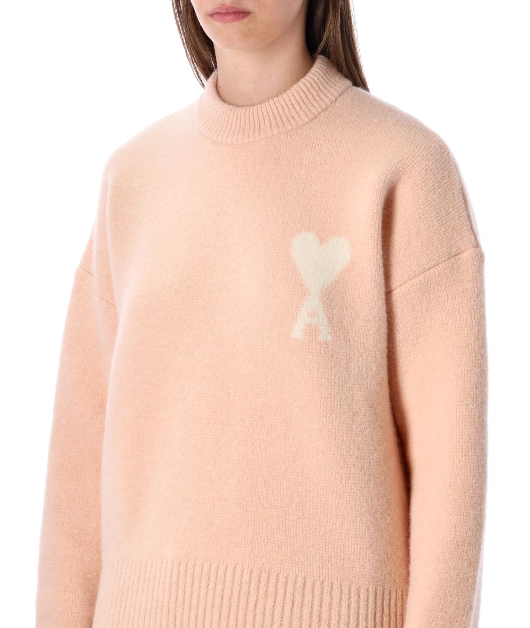 Ami Paris Розовый шерстяной джемпер / свитер, фото 3