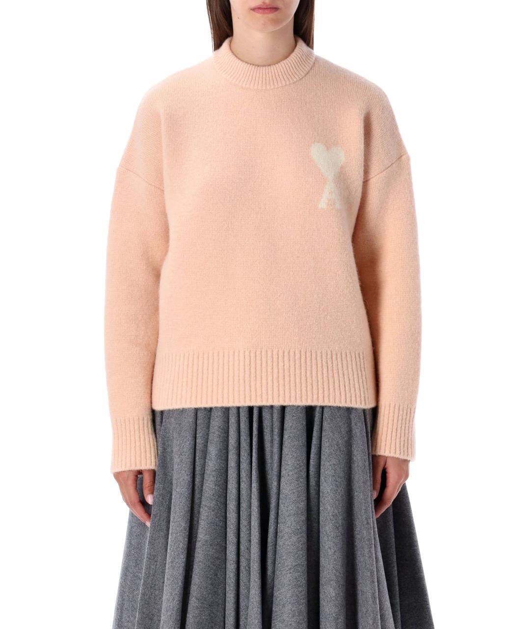 Ami Paris Розовый шерстяной джемпер / свитер, фото 1