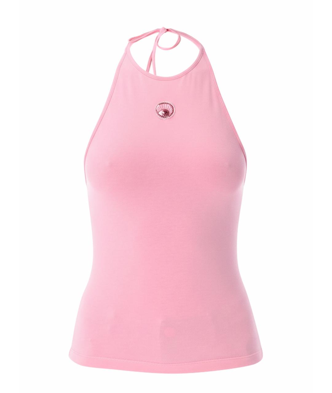 MARINE SERRE Розовая хлопковая майка, фото 1