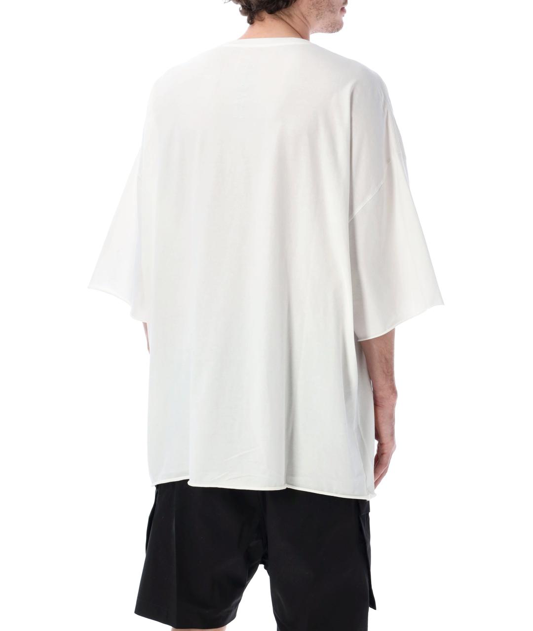 RICK OWENS Белая хлопковая футболка, фото 2
