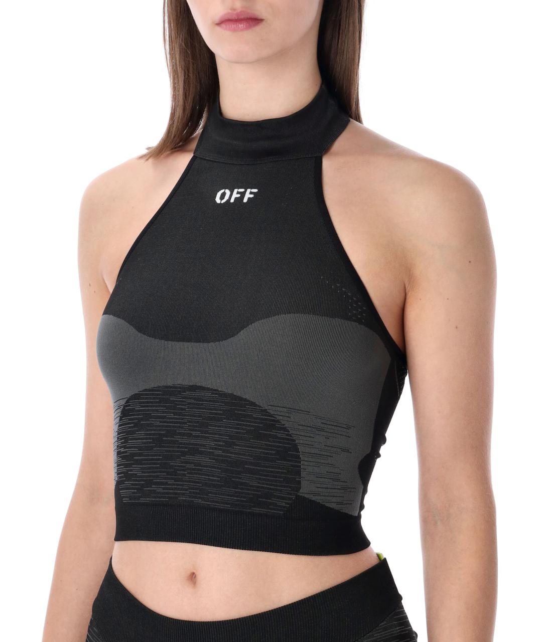 OFF-WHITE Черная полиамидовая майка, фото 3