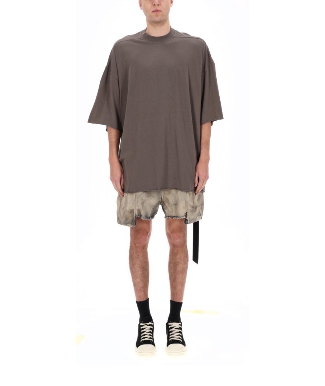 RICK OWENS Серая хлопковая футболка, фото 1