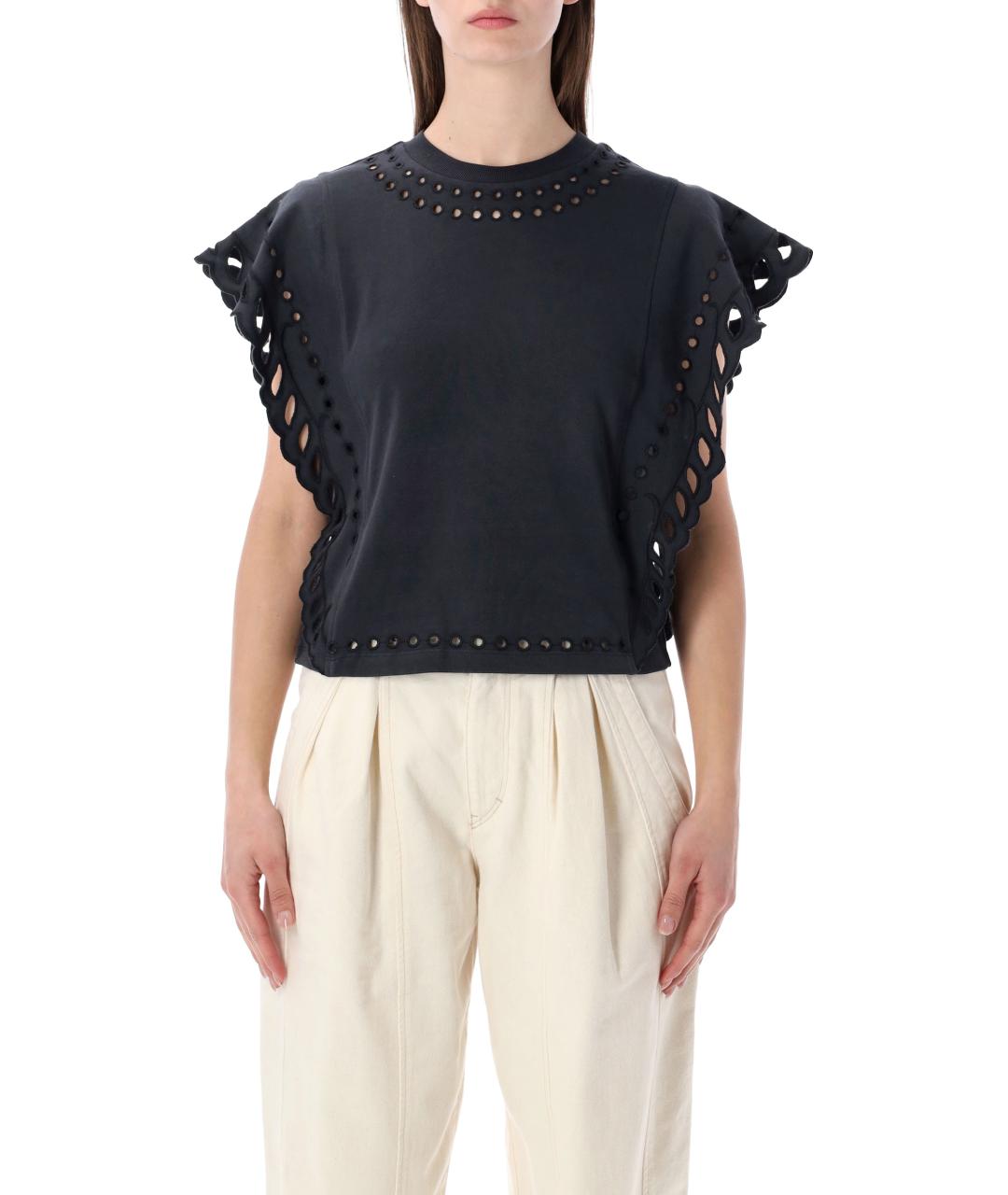 ISABEL MARANT Черная хлопковая футболка, фото 1