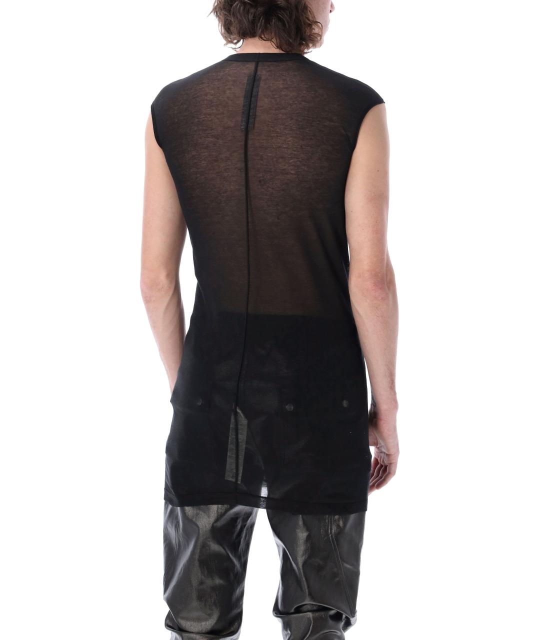 RICK OWENS Черная хлопковая майка, фото 2