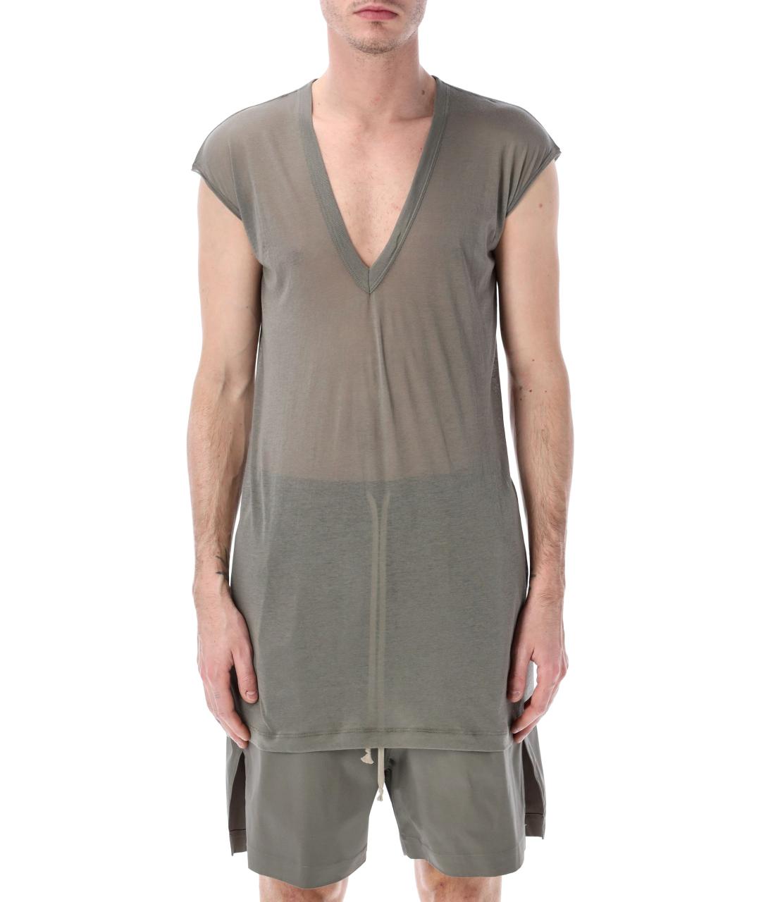 RICK OWENS Серая хлопковая майка, фото 1