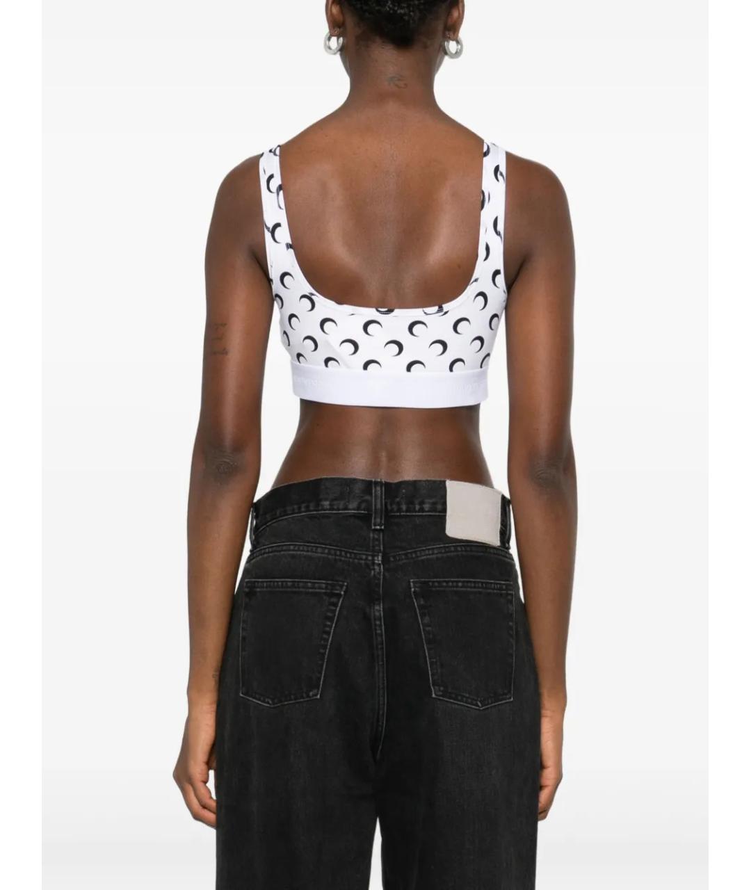 MARINE SERRE Белая полиамидовая майка, фото 4