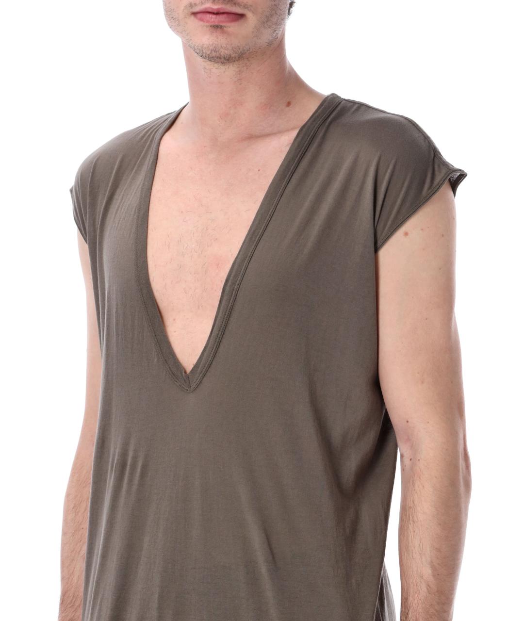 RICK OWENS Серая хлопковая майка, фото 3