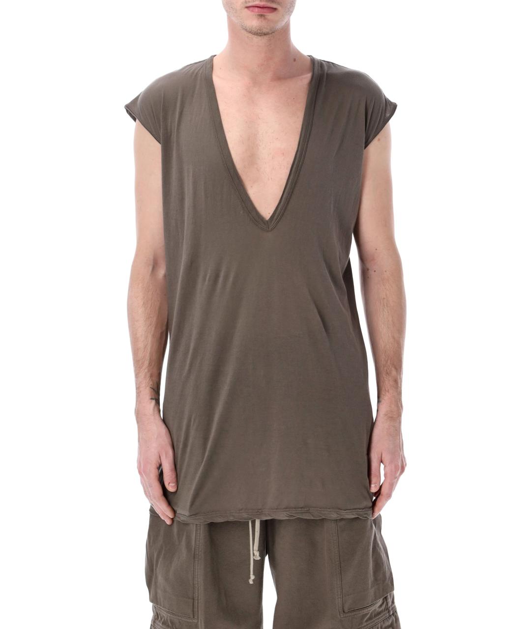 RICK OWENS Серая хлопковая майка, фото 1