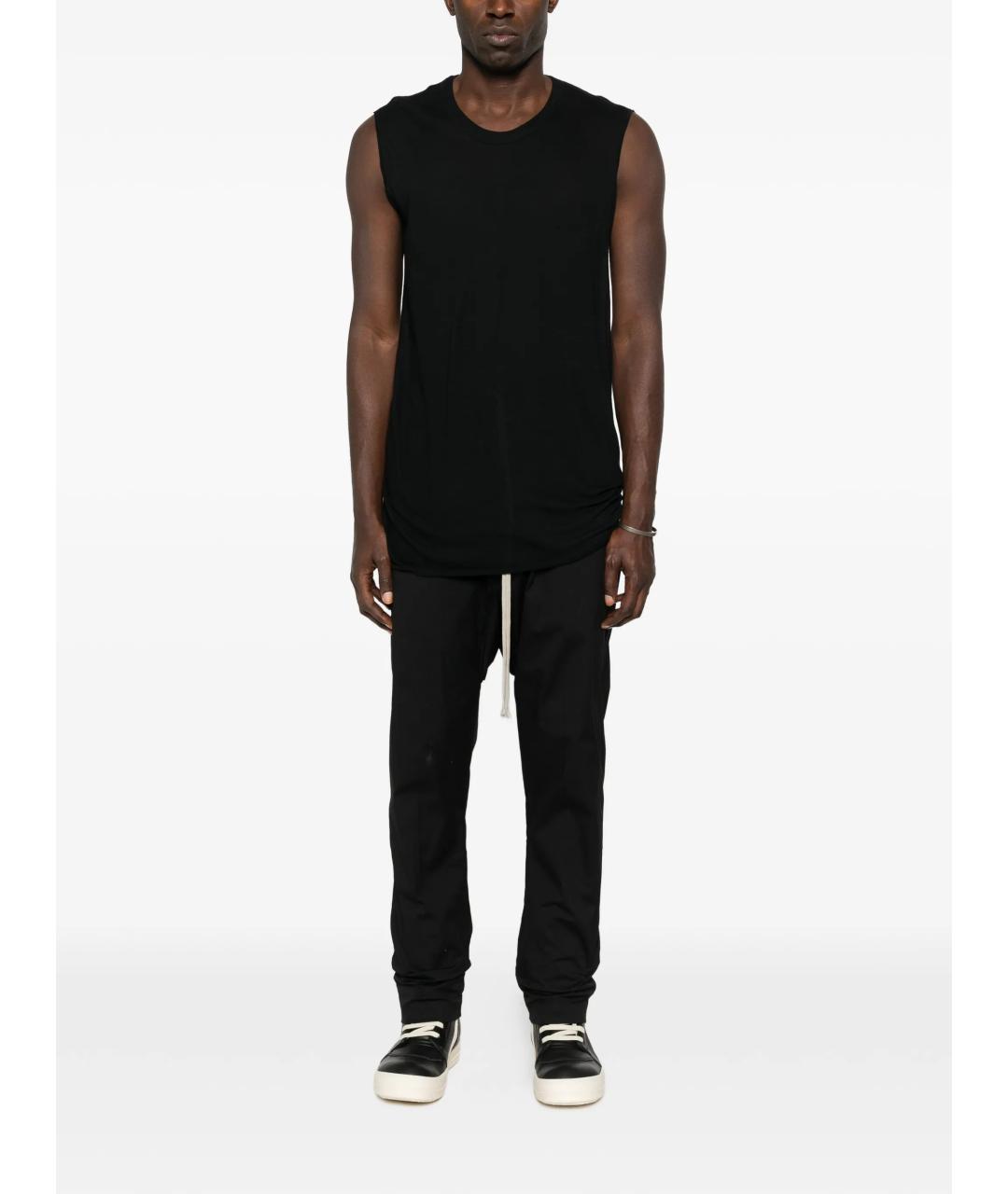 RICK OWENS Черная хлопковая майка, фото 2