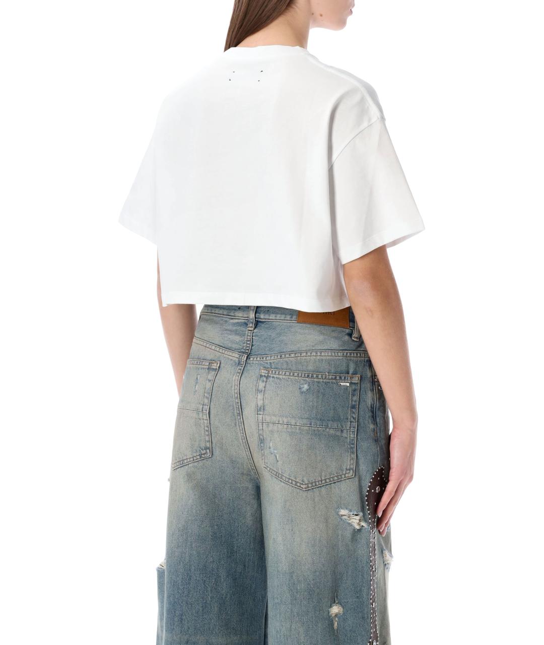 AMIRI Белая хлопковая футболка, фото 2