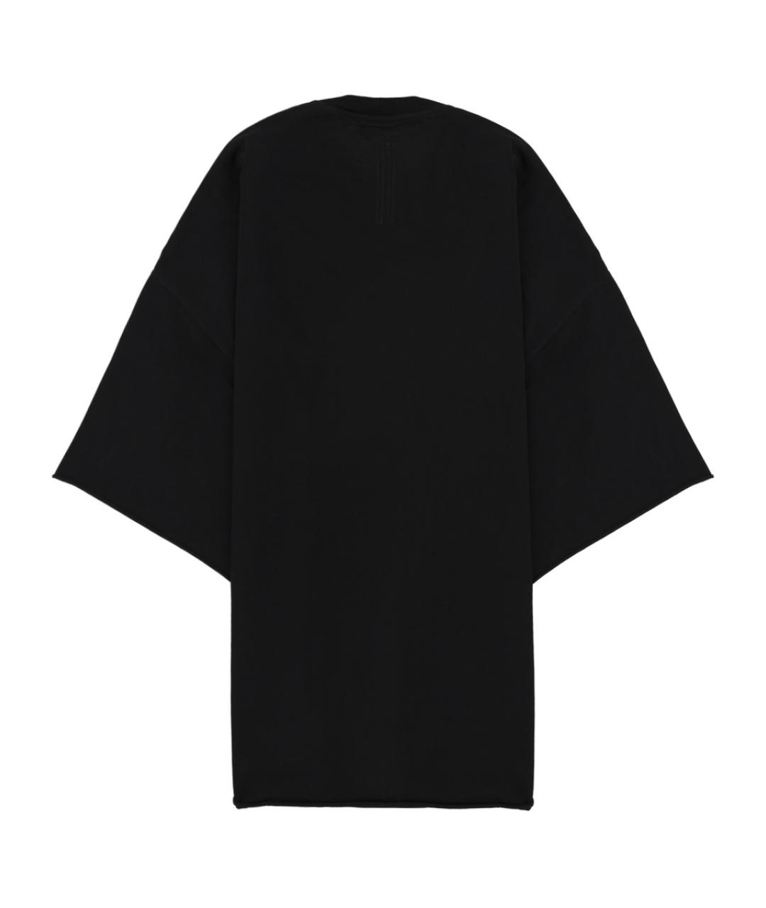 RICK OWENS Черная хлопковая футболка, фото 2