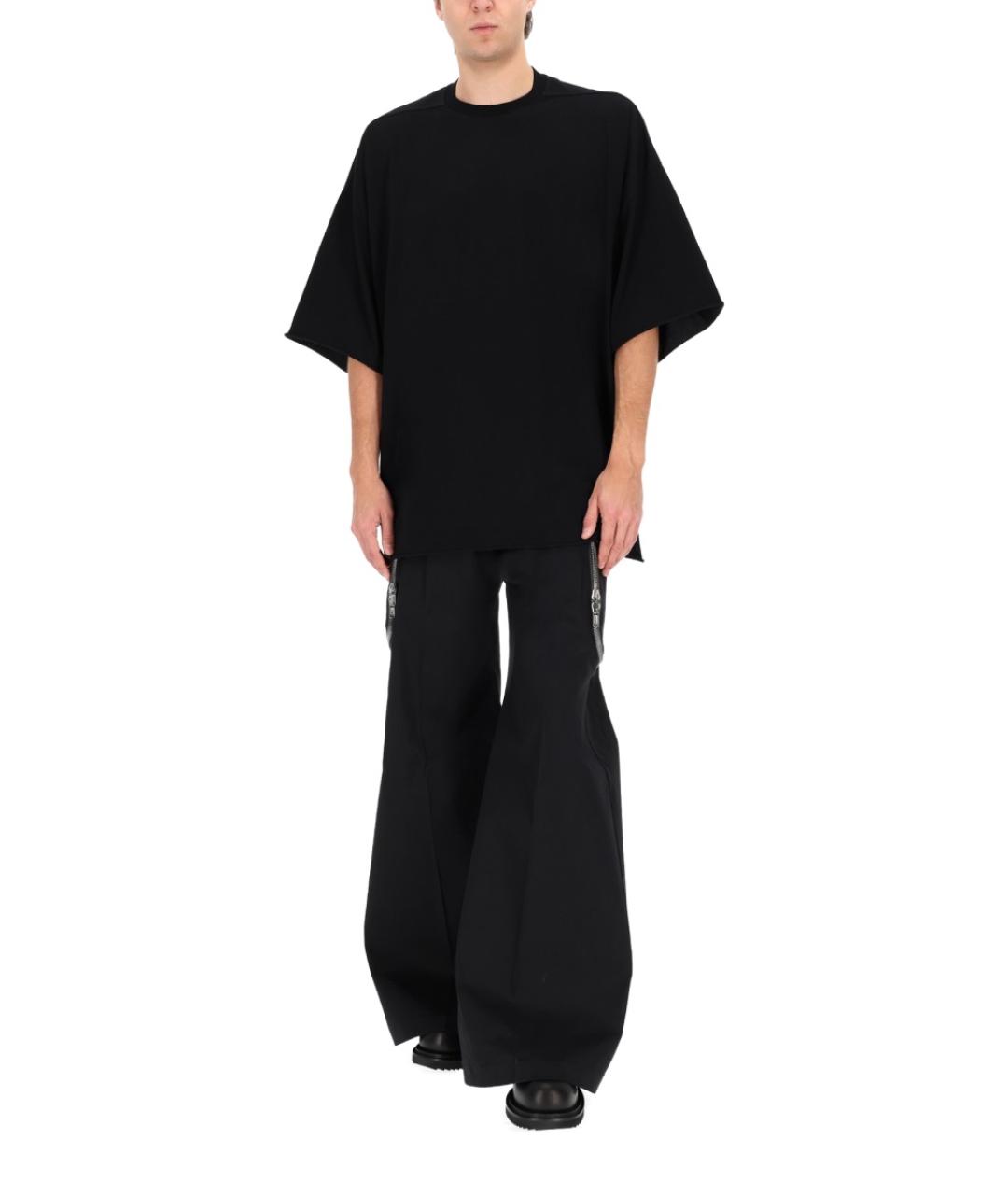 RICK OWENS Черная хлопковая футболка, фото 3