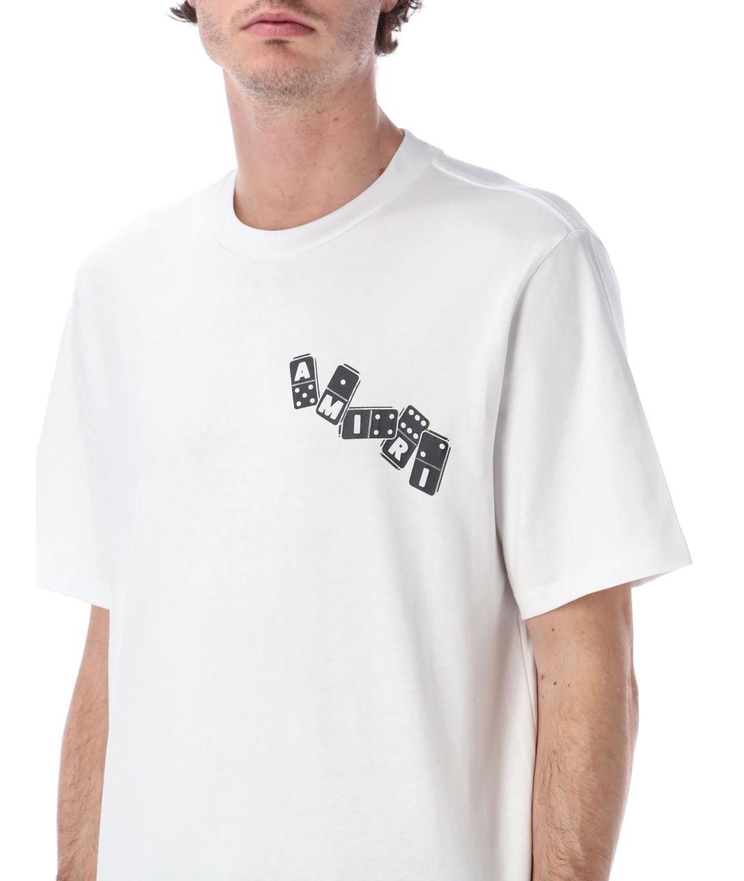 AMIRI Белая хлопковая футболка, фото 3