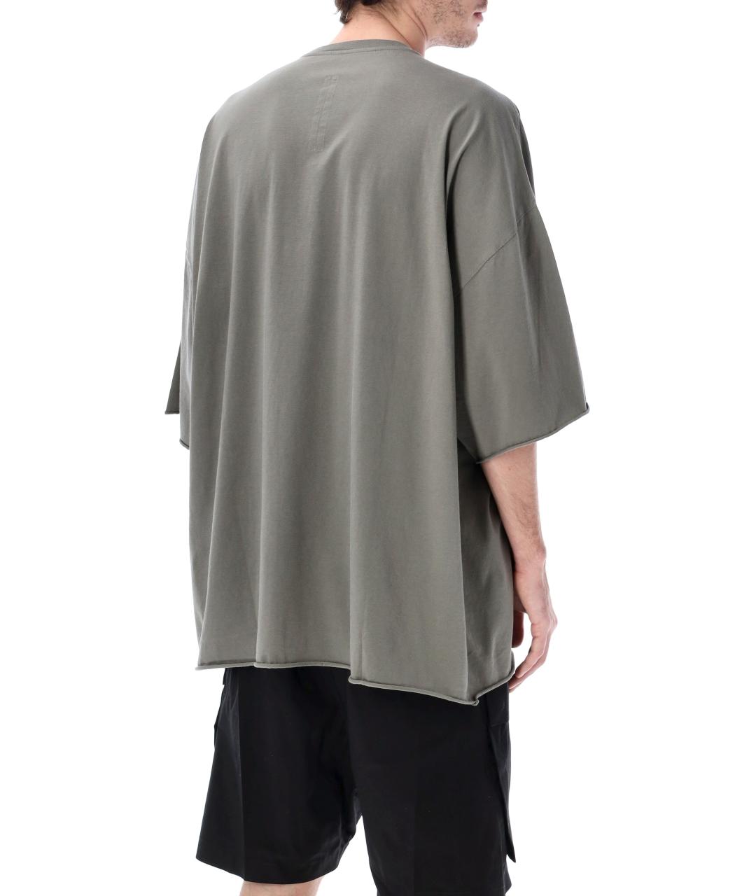 RICK OWENS Серая хлопковая футболка, фото 2