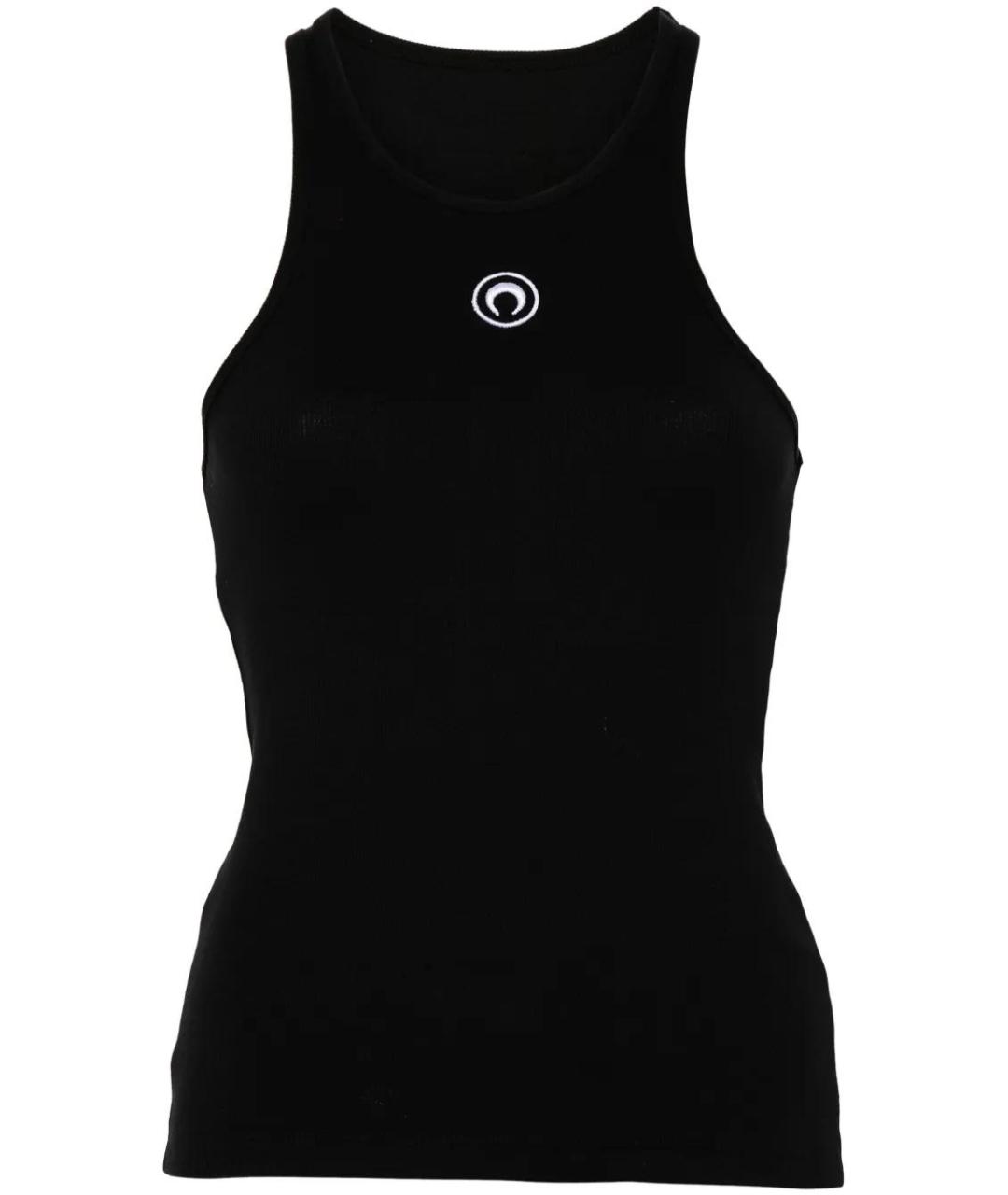 MARINE SERRE Черная хлопковая майка, фото 1