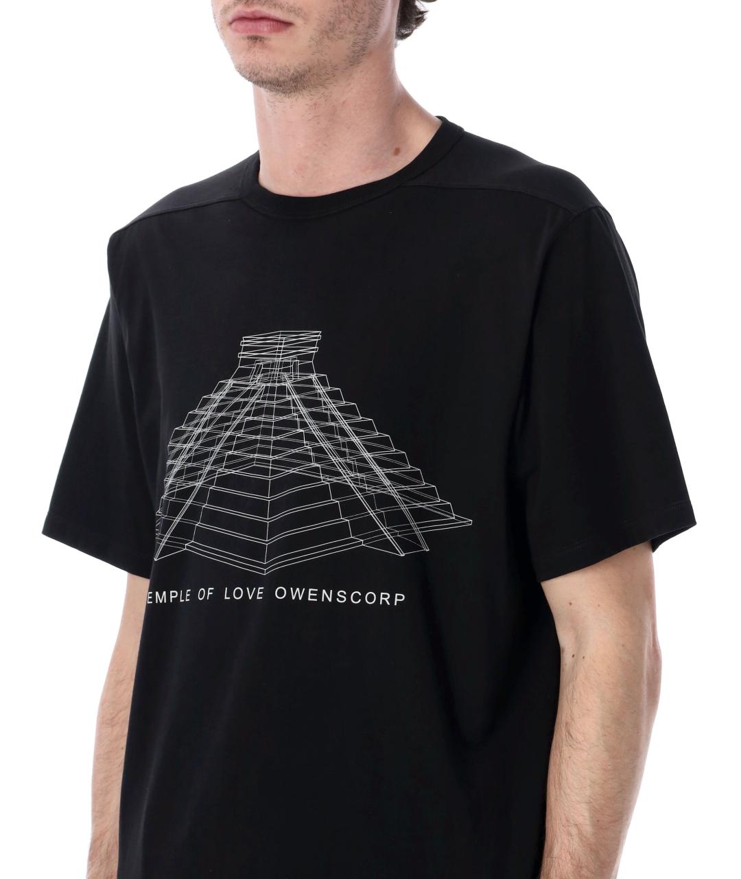 RICK OWENS Черная хлопковая футболка, фото 3