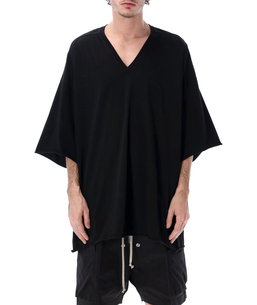 RICK OWENS Черная хлопковая футболка, фото 1