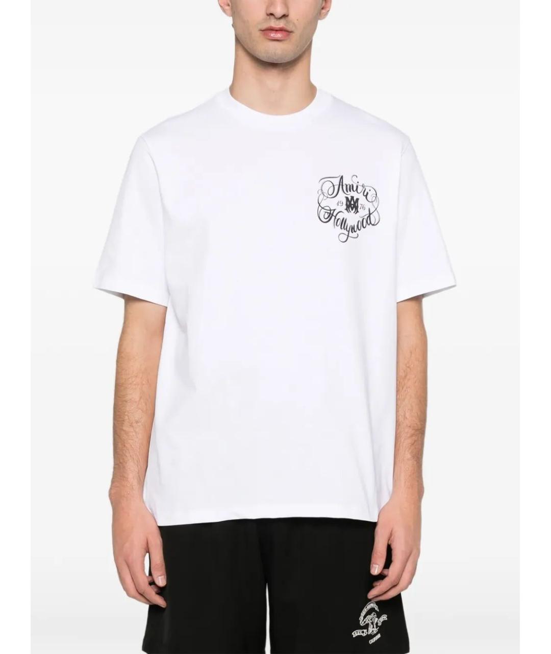 AMIRI Белая хлопковая футболка, фото 3