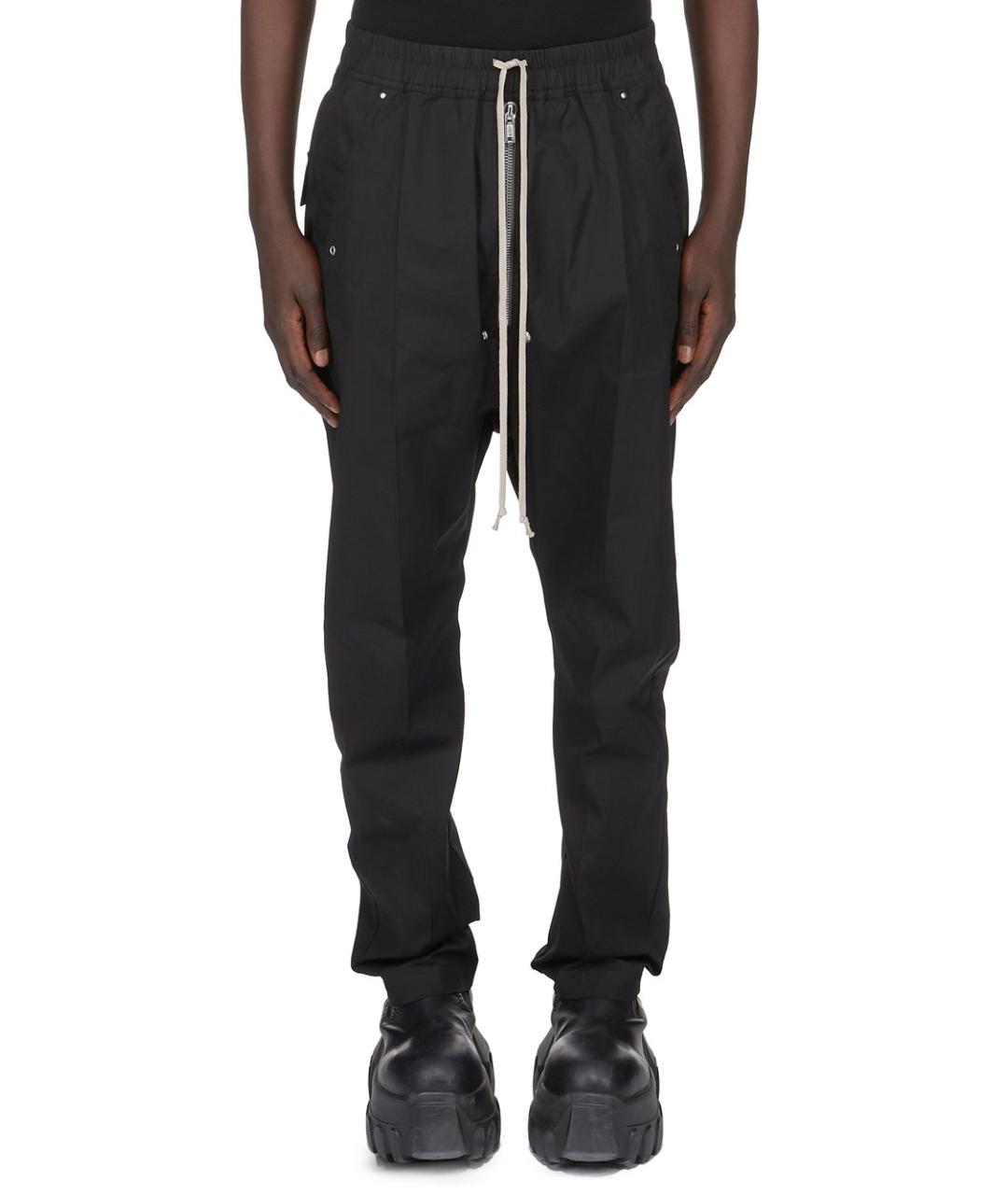 RICK OWENS Черные хлопковые повседневные брюки, фото 6