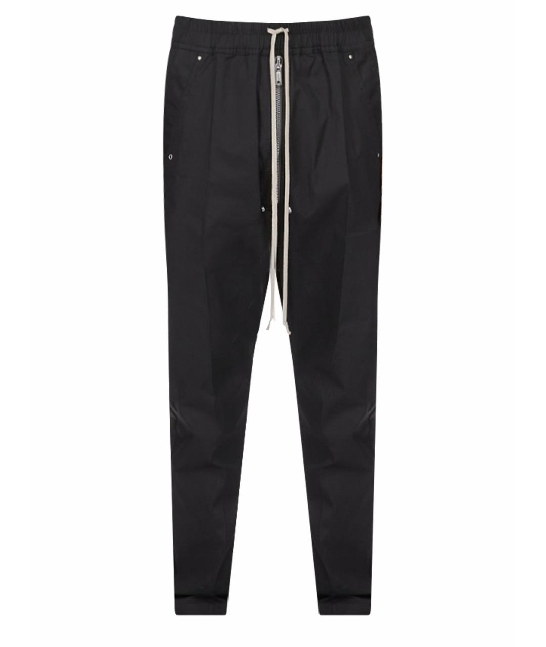 RICK OWENS Черные хлопковые повседневные брюки, фото 1