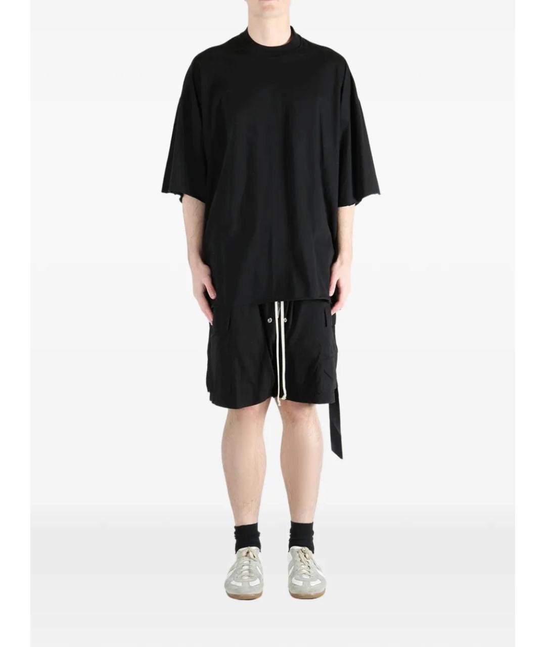 RICK OWENS Черная хлопковая футболка, фото 2