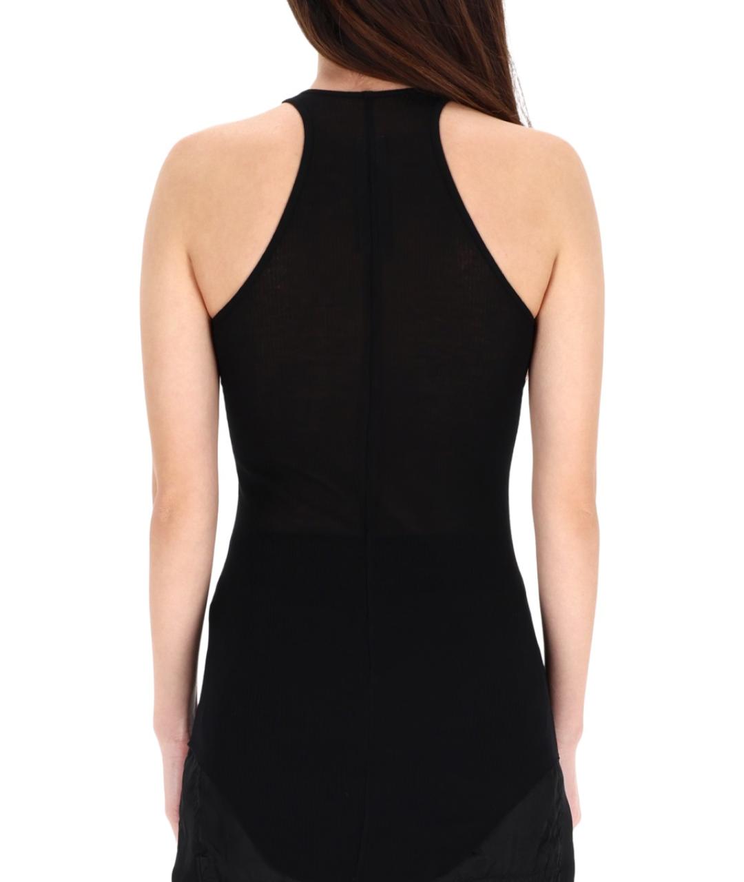 RICK OWENS Черная вискозная майка, фото 3