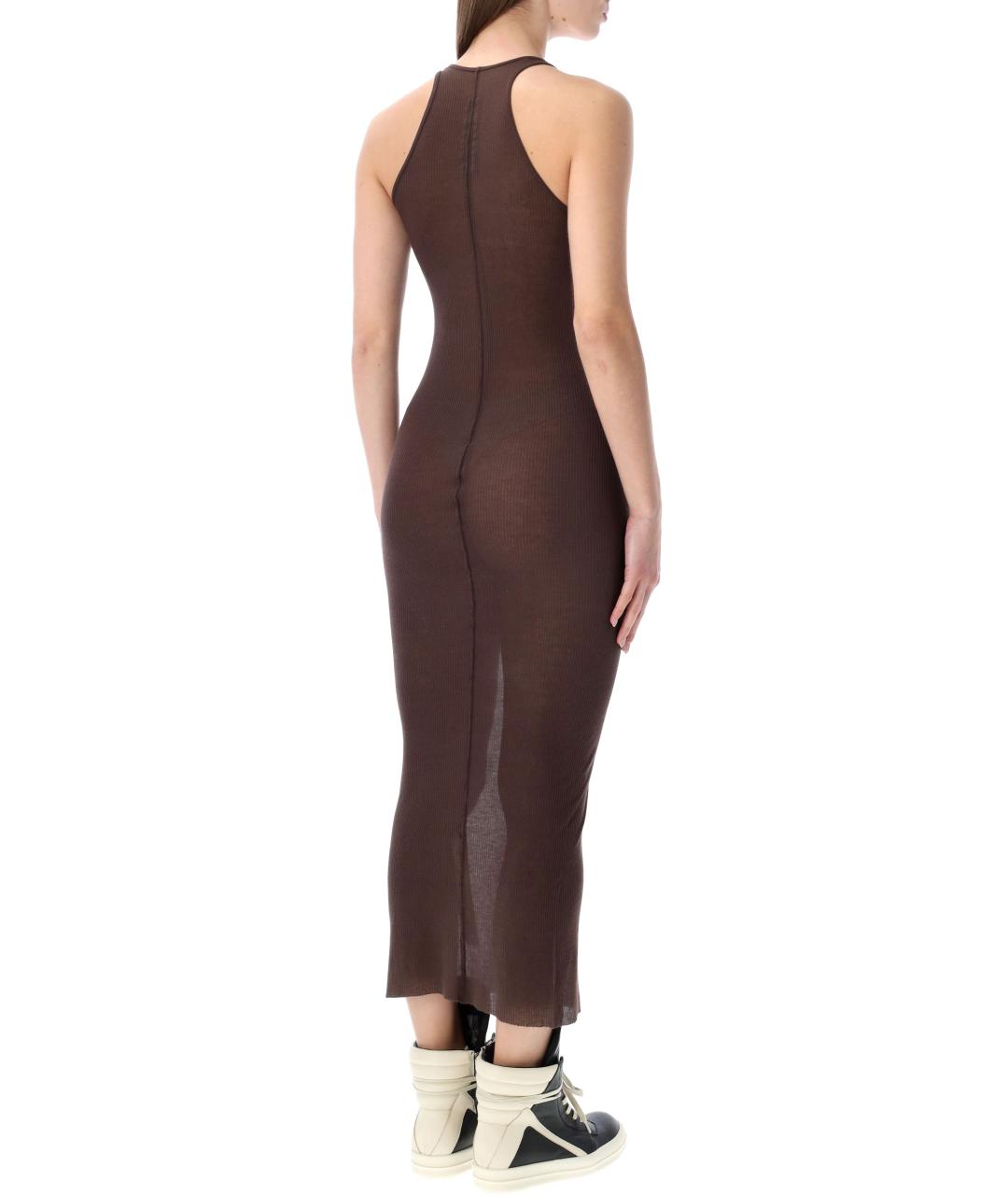 RICK OWENS Коричневое вискозное повседневное платье, фото 2