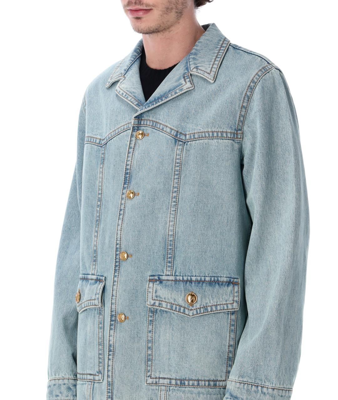 VALENTINO Синяя хлопковая куртка, фото 3