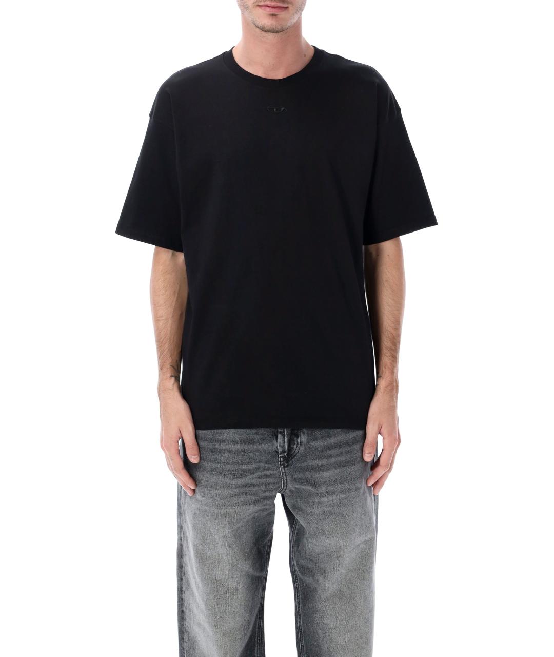 DIESEL Черная хлопковая футболка, фото 1