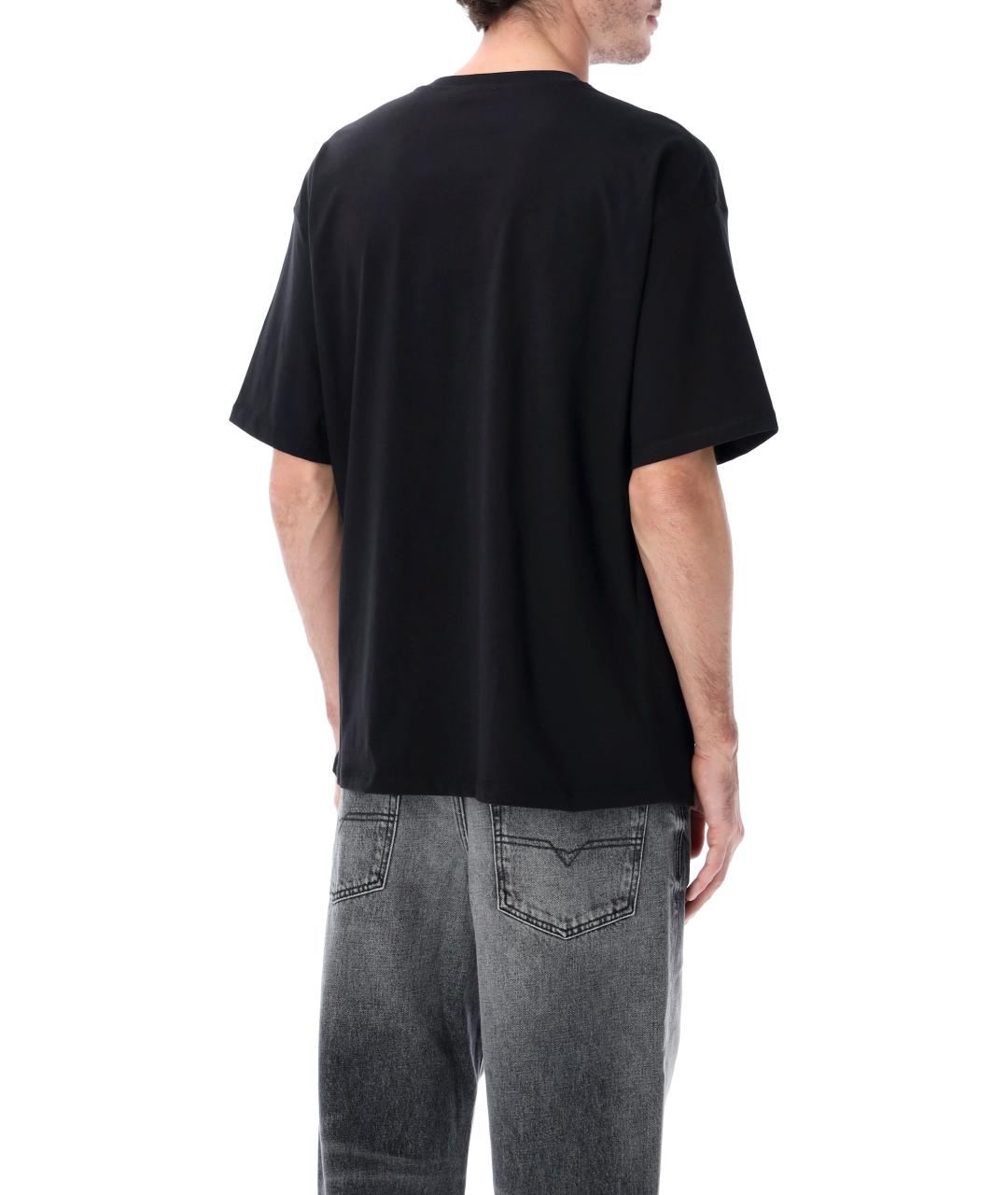 DIESEL Черная хлопковая футболка, фото 2