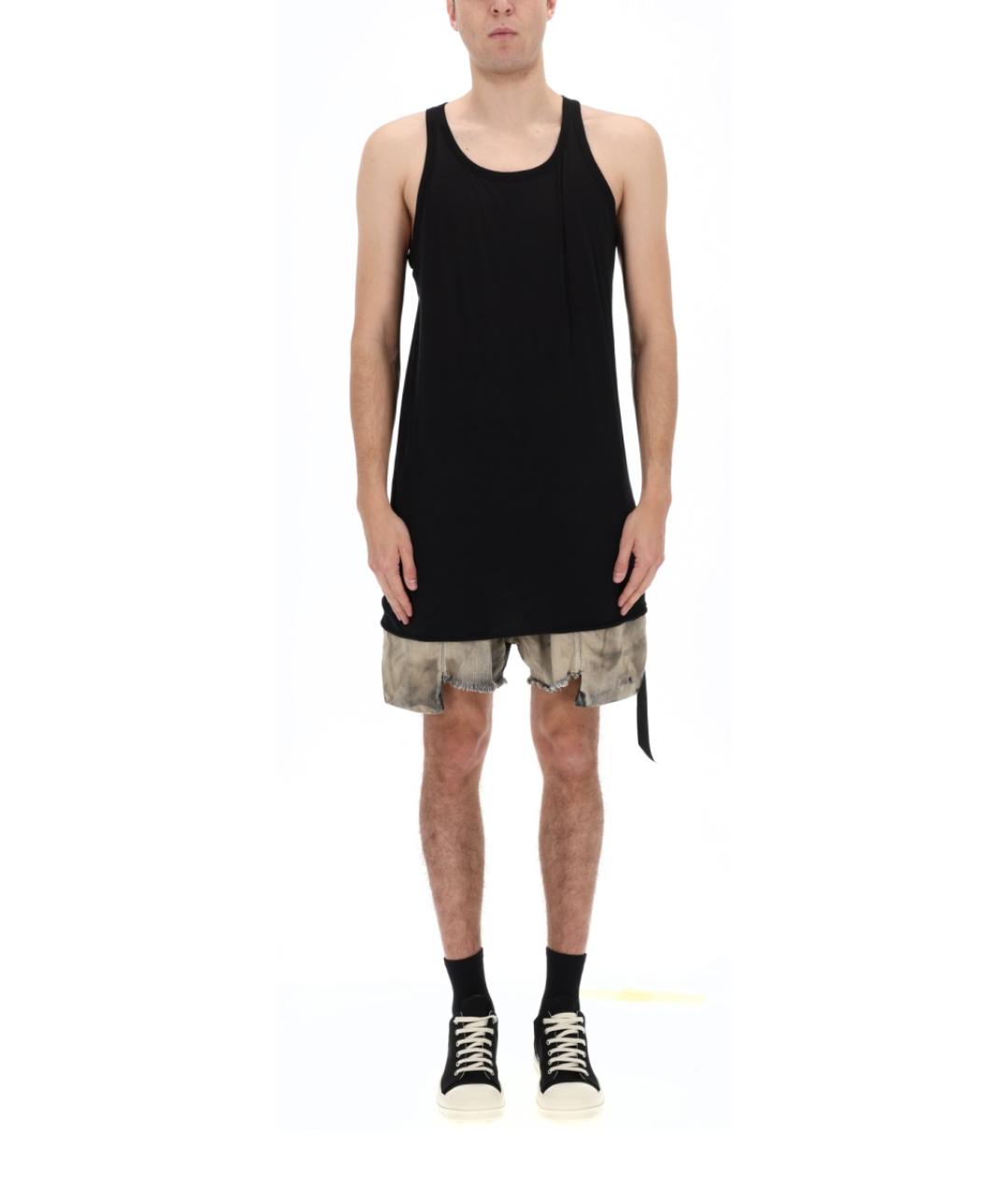 RICK OWENS Черная хлопковая майка, фото 1