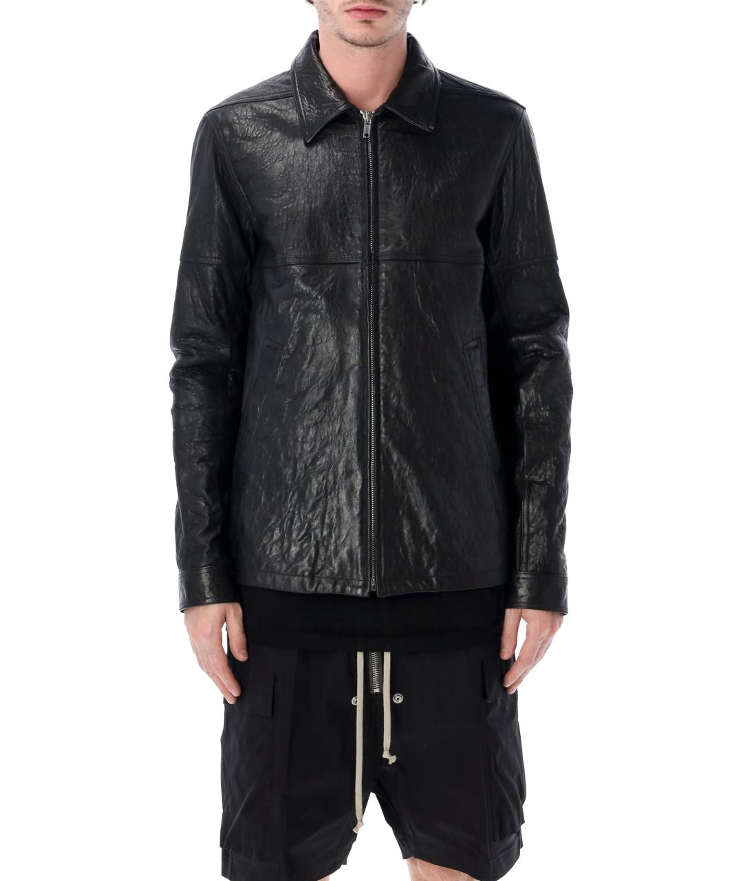 RICK OWENS Черная кожаная куртка, фото 4