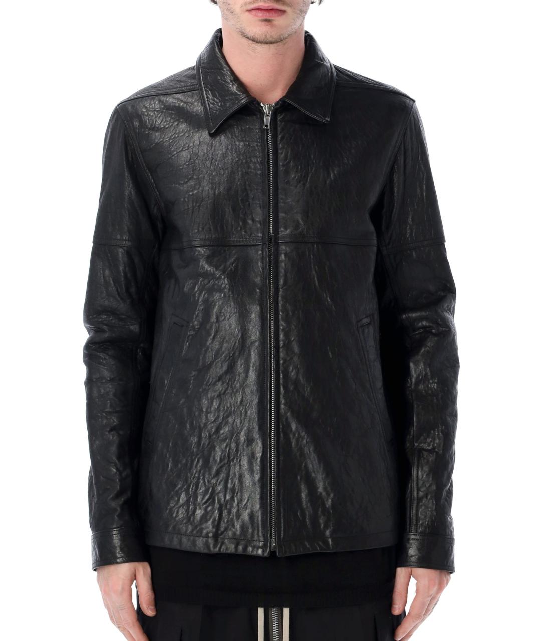 RICK OWENS Черная кожаная куртка, фото 6