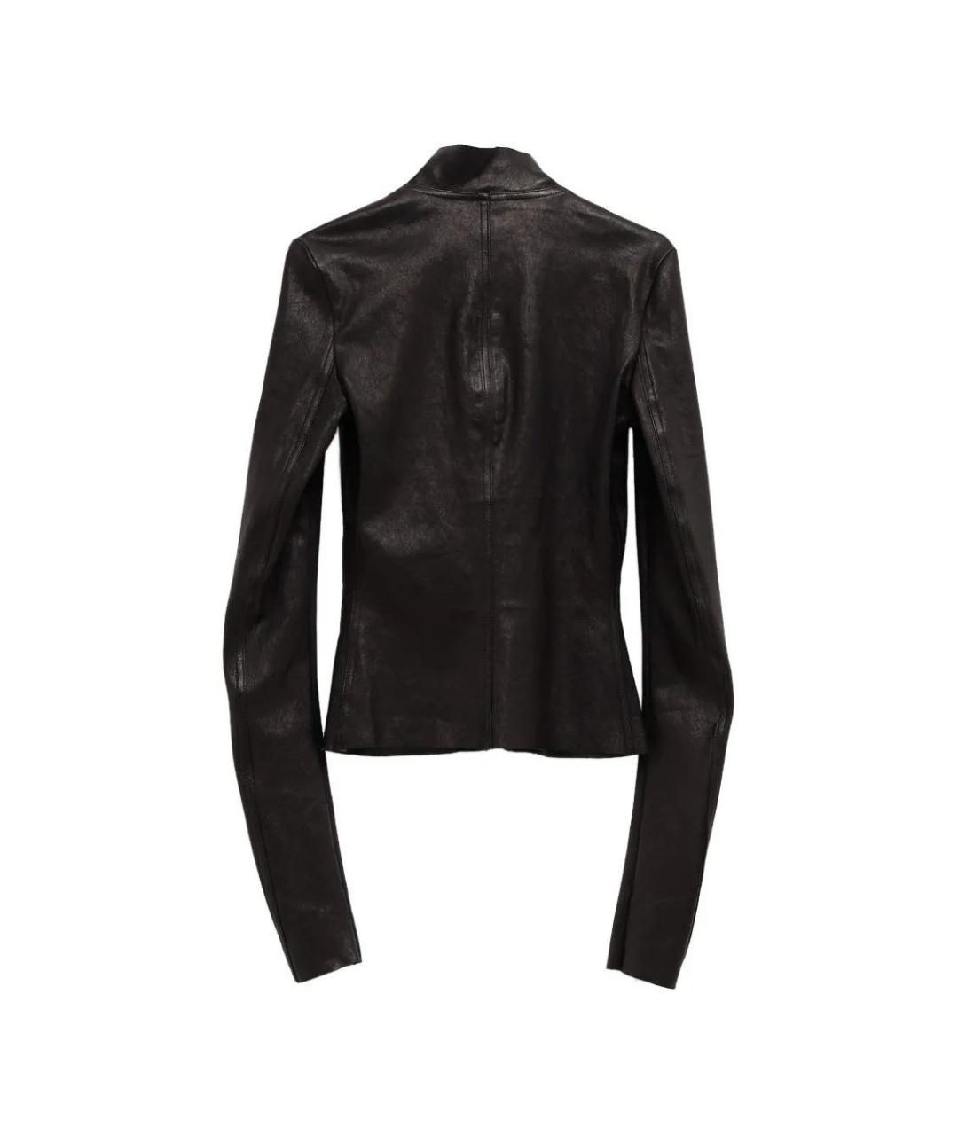 RICK OWENS Черная кожаная куртка, фото 2