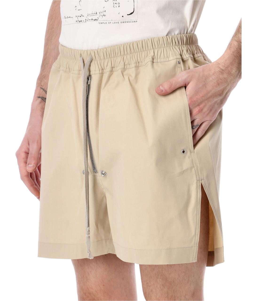 RICK OWENS Бежевые хлопковые шорты, фото 3