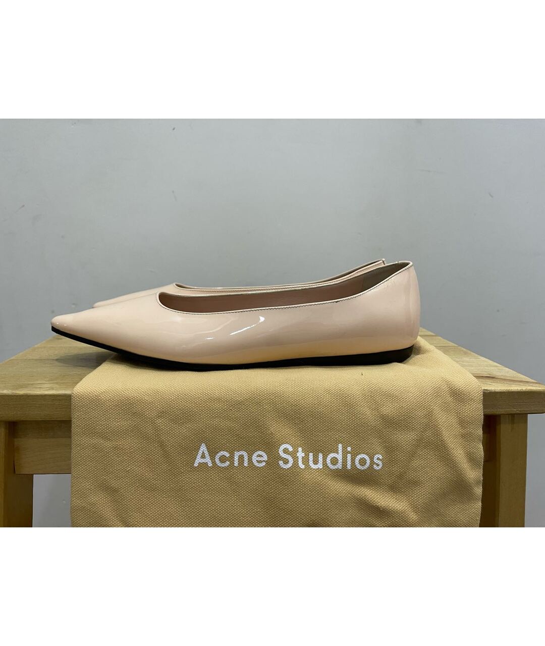 ACNE STUDIOS Розовые кожаные балетки, фото 3