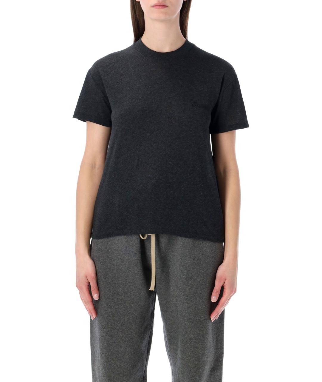 FEAR OF GOD ESSENTIALS Антрацитовая хлопковая футболка, фото 1