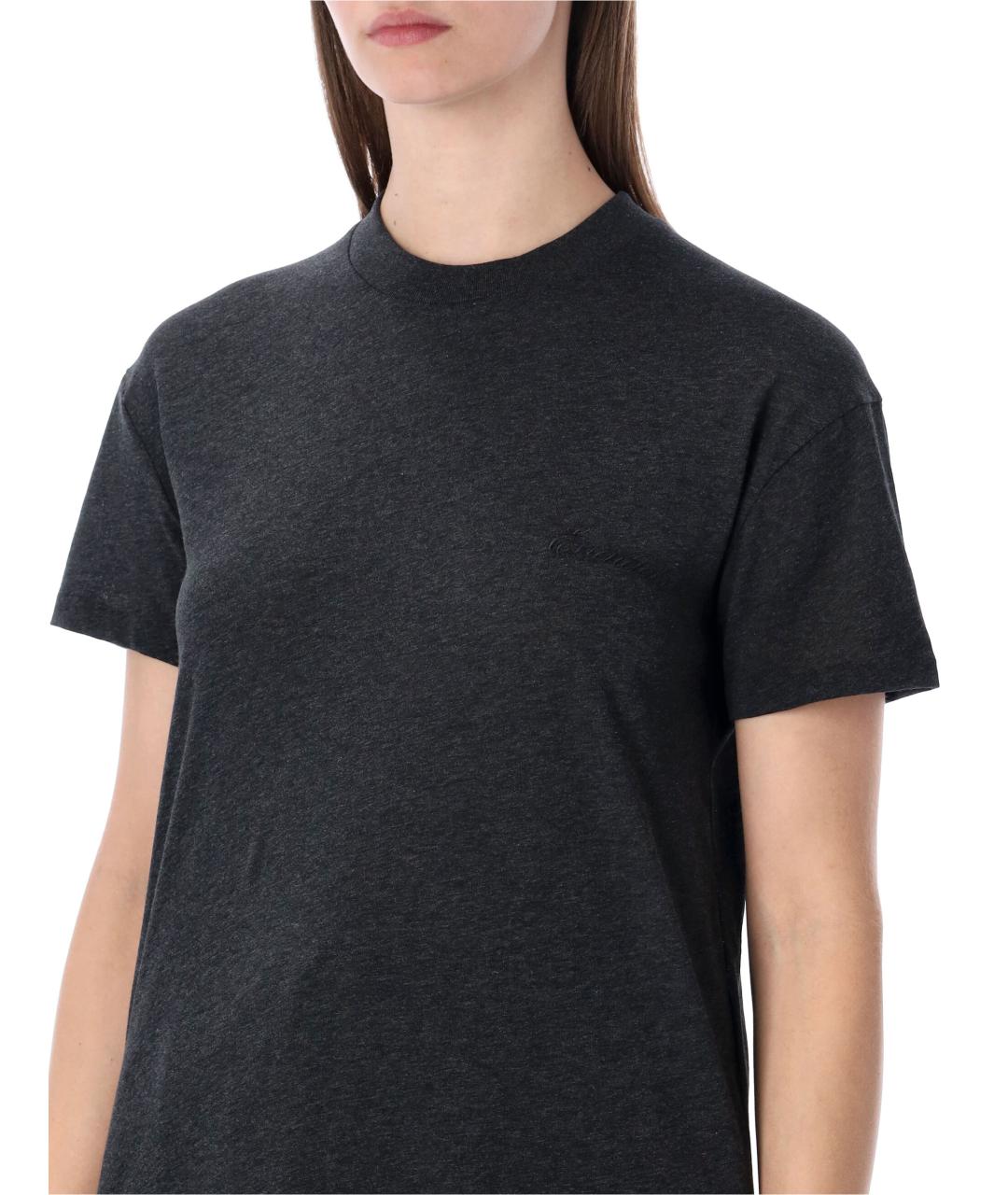 FEAR OF GOD ESSENTIALS Антрацитовая хлопковая футболка, фото 3