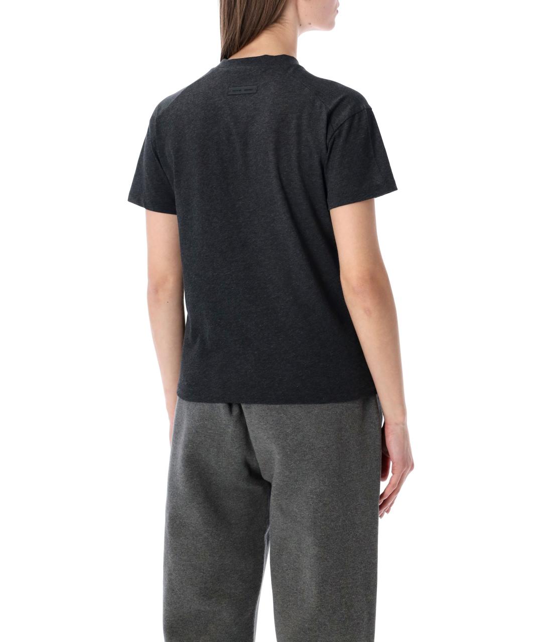 FEAR OF GOD ESSENTIALS Антрацитовая хлопковая футболка, фото 2