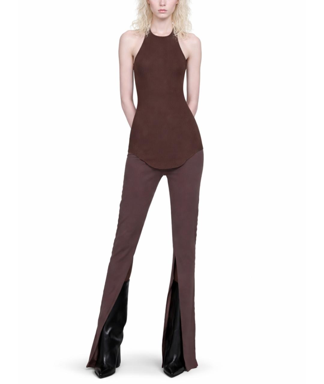 RICK OWENS Коричневая вискозная майка, фото 3